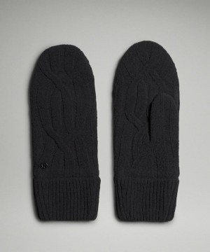 Mittens Lululemon Cable-Knit Fleece-Lined γυναικεια μαυρα | Greece-7046839
