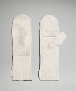 Mittens Lululemon Ribbed Merino Wool-Blend Knit γυναικεια Μπεζ ασπρα | Greece-7581039