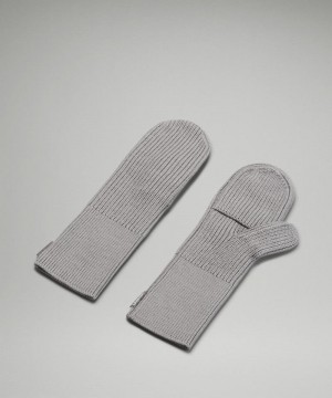 Mittens Lululemon Ribbed Merino Wool-Blend Knit γυναικεια γκρι | Greece-0871963