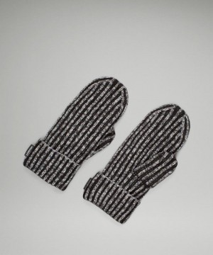 Mittens Lululemon Textured Fleece-Lined Knit γυναικεια μαυρα γκρι ασπρα μαυρα | Greece-4082913