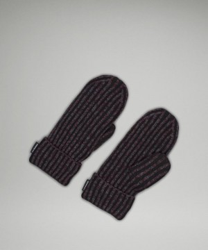 Mittens Lululemon Textured Fleece-Lined Knit γυναικεια μαυρα σκούρο γκρι μαυρα | Greece-0915876
