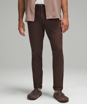 Παντελονι Lululemon ABC Slim-Fit 5 Pocket 34"L ανδρικα σκούρο καφε | Greece-0954631
