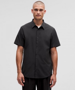 πουκαμισα Lululemon Airing Easy Short-Sleeve ανδρικα μαυρα | Greece-6751984