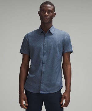πουκαμισα Lululemon Airing Easy Short-Sleeve ανδρικα σκουρο μπλε | Greece-9760452