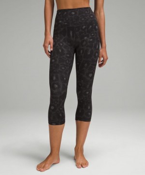 Κολαν Lululemon Align™ High-Rise Crop 21" γυναικεια λεοπαρ μαυρα Πολύχρωμο | Greece-8307194