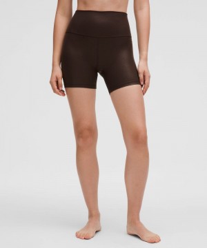 Σορτσ Lululemon Align™ High-Rise Ribbed 6" Shine γυναικεια σοκολάτα | Greece-5809764