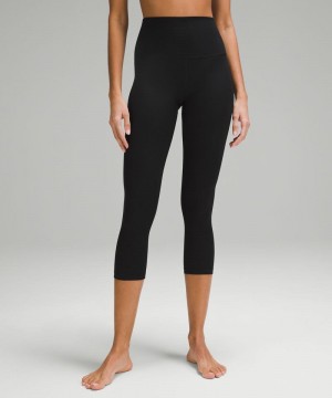 Κολαν Lululemon Align™ High-Rise Ribbed Crop 23" γυναικεια μαυρα | Greece-1897530
