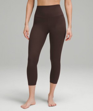 Κολαν Lululemon Align™ High-Rise Ribbed Crop 23" γυναικεια σοκολάτα | Greece-4320786