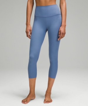 Κολαν Lululemon Align™ High-Rise Ribbed Crop 23" γυναικεια μπλε | Greece-2417935