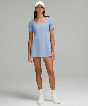 Φορεμα Lululemon Align™ Short-Sleeve γυναικεια μπλε | Greece-5698240