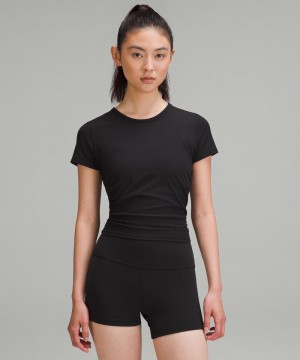 μπλουζακια Lululemon All It Takes Ribbed Nulu γυναικεια μαυρα | Greece-5824396