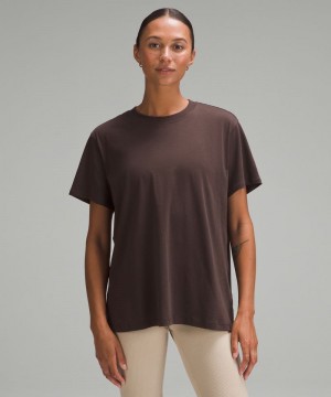 μπλουζακια Lululemon All Yours Cotton γυναικεια σοκολάτα | Greece-1034957