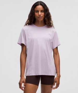 μπλουζακια Lululemon All Yours Cotton γυναικεια μωβ | Greece-3021657