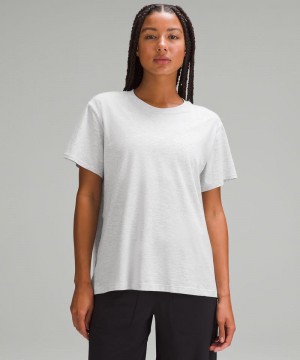 μπλουζακια Lululemon All Yours Cotton γυναικεια ανοιχτο γκρι | Greece-8752601