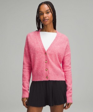 Πουλόβερ Lululemon Alpaca Wool-Blend Cardigan γυναικεια ροζ | Greece-9078251