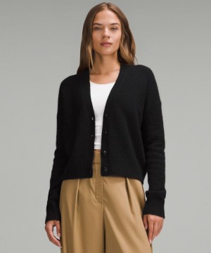 Πουλόβερ Lululemon Alpaca Wool-Blend Cardigan γυναικεια μαυρα | Greece-8643902