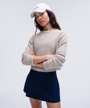 Πουλόβερ Lululemon Alpaca Wool-Blend Cropped γυναικεια Heathered Crepe | Greece-1352796