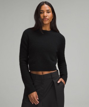 Πουλόβερ Lululemon Alpaca Wool-Blend Cropped γυναικεια μαυρα | Greece-1903827