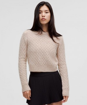 Πουλόβερ Lululemon Alpaca Wool-Blend Crosshatch γυναικεια Heathered Crepe | Greece-9086235