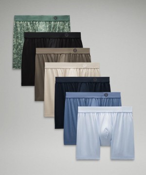 εσωρουχα Lululemon Always In Motion Boxer 5" ανδρικα μαυρα καφε σκουρο μπλε μπλε | Greece-7140293