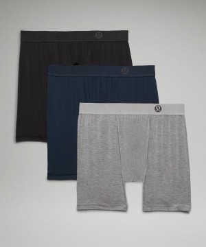 εσωρουχα Lululemon Always In Motion Boxer 5" ανδρικα μαυρα γκρι σκουρο μπλε | Greece-8342759