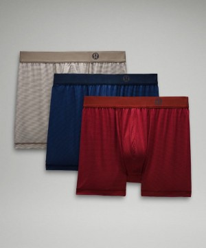 εσωρουχα Lululemon Always In Motion Boxer 5" ανδρικα κοκκινα μπλε σκουρο μπλε | Greece-4801976