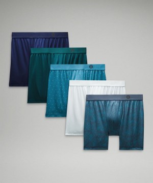 εσωρουχα Lululemon Always In Motion Boxer 5" ανδρικα μπλε βαθυ πρασινο μπλε τυρκουάζ | Greece-2053846