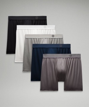 εσωρουχα Lululemon Always In Motion Boxer 5" ανδρικα μαυρα σκουρο μπλε γκρι γκρι ασπρα | Greece-4508297