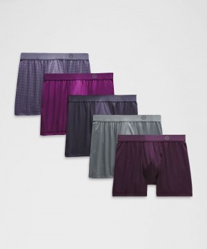 εσωρουχα Lululemon Always In Motion Boxer 5" ανδρικα βαθυ γκρι μαυρα γκρι | Greece-7462913