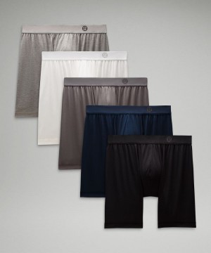 εσωρουχα Lululemon Always In Motion Long Boxer 7" ανδρικα μαυρα σκουρο μπλε γκρι γκρι ασπρα | Greece-5671304