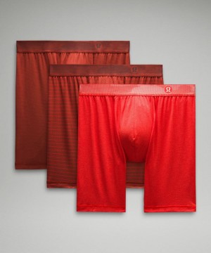 εσωρουχα Lululemon Always In Motion Long Mesh Boxer 7" ανδρικα πορτοκαλι ριγε | Greece-9062347