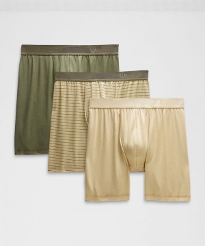 εσωρουχα Lululemon Always In Motion Long Mesh Boxer 7" ανδρικα Χακί Χακί Ελιά Ελιά | Greece-5948126