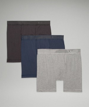 εσωρουχα Lululemon Always In Motion Mesh Boxer 5" ανδρικα μαυρα γκρι σκουρο μπλε | Greece-2453179