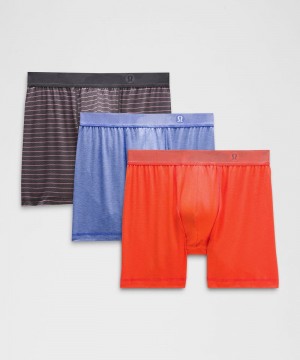 εσωρουχα Lululemon Always In Motion Mesh Boxer 5" ανδρικα πορτοκαλι μπλε σκουρο βαθυ γκρι | Greece-4025693
