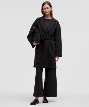 παλτό Lululemon Belted Fleece Wrap γυναικεια μαυρα | Greece-6273984