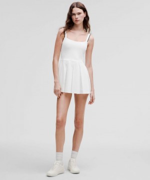 Φορεμα Lululemon Box-Pleat -Lined Tennis γυναικεια ασπρα μαυρα | Greece-5281690