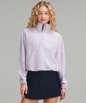 Φουτερ Lululemon Brushed Softstreme Half Zip γυναικεια μωβ | Greece-9208513