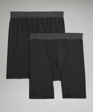 εσωρουχα Lululemon Built to Move Long Boxer 7" ανδρικα μαυρα μαυρα | Greece-2397581