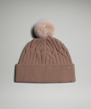 Σκουφακι Lululemon Cable-Knit Pom-Pom γυναικεια γκρι | Greece-6703524