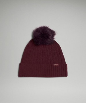 Σκουφακι Lululemon Cable Knit Pom γυναικεια μωβ | Greece-2751384