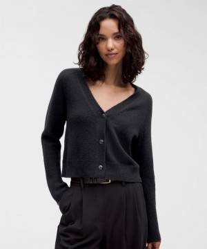 Πουλόβερ Lululemon Cashmere Slim-Fit Cardigan γυναικεια μαυρα | Greece-9286053