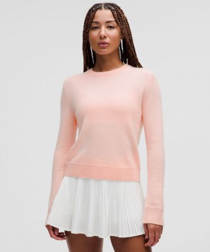 Πουλόβερ Lululemon Cashmere Slim-Fit Crewneck γυναικεια ροζ | Greece-2810465