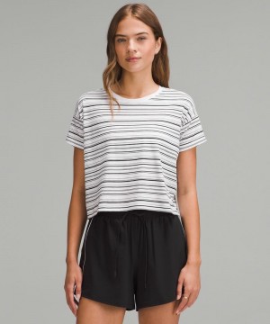 μπλουζακια Lululemon Cates γυναικεια ασπρα μαυρα | Greece-6205489