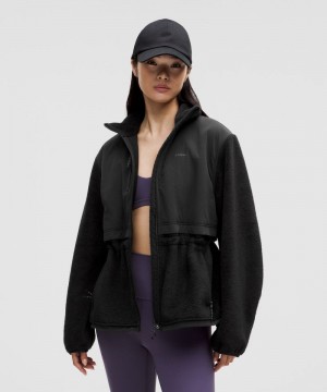 Μπουφαν Lululemon Cinch-Waist Fleece γυναικεια μαυρα σκούρο | Greece-2603951