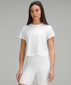 μπλουζακια Lululemon Classic-Fit Cotton-Blend γυναικεια ασπρα | Greece-3902154