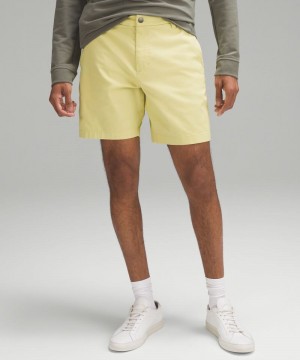 Σορτσ Lululemon Commission Classic-Fit 7" ανδρικα κίτρινα ασπρα | Greece-3528764