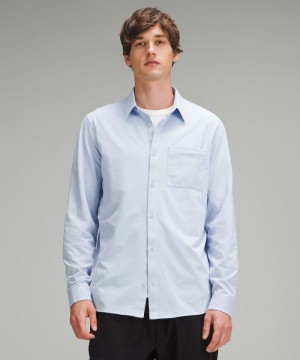 πουκαμισα Lululemon Commission Long-Sleeve ανδρικα μπλε Μπεζ ασπρα | Greece-5134780