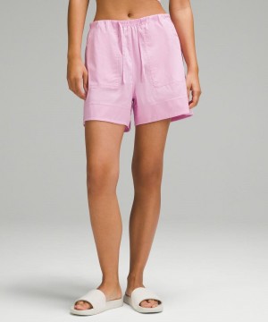 Σορτσ Lululemon Cotton-Blend Poplin High-Rise 4" γυναικεια ροζ | Greece-0695417