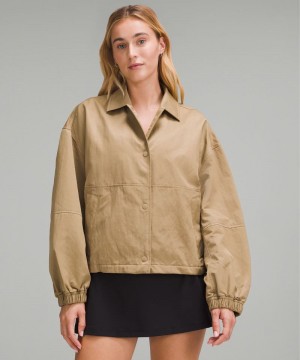 Μπουφαν Lululemon Cropped Coach's γυναικεια καφε | Greece-3765948