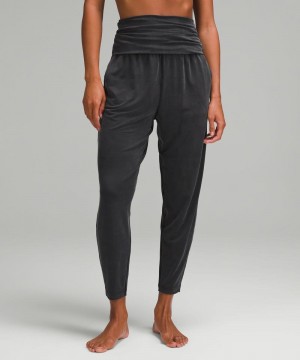 Παντελονι Lululemon Cupro Foldover Relaxed Yoga γυναικεια μαυρα | Greece-2065719